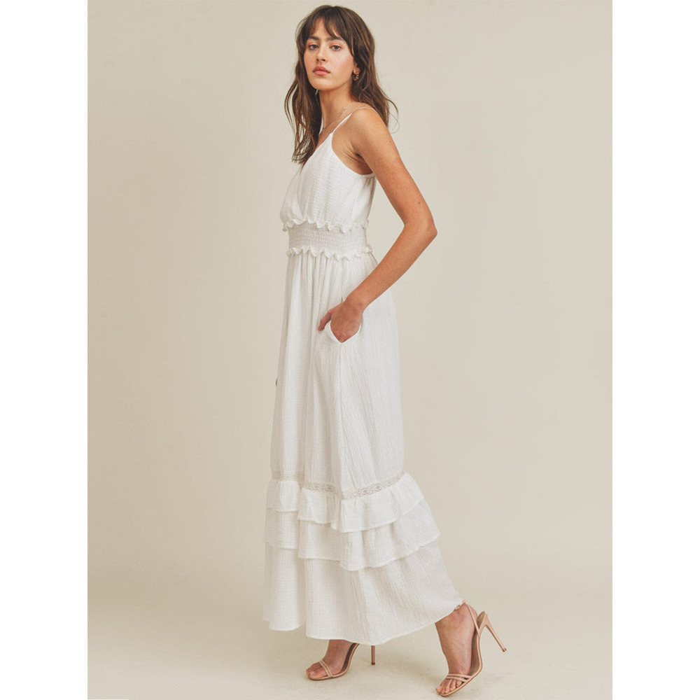 Florence Cotton Ruffle Midi Dress - Picture 4 of 4